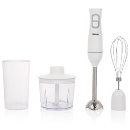 Tristar MX-4881 Batidora de mano con picadora, varillas y vaso medidor, Blanco